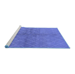 Sideview of Machine Washable Oriental Blue Industrial Rug, wshurb563blu
