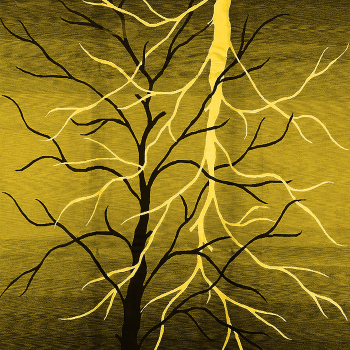 Machine Washable Oriental Yellow Industrial Rug, wshurb564yw