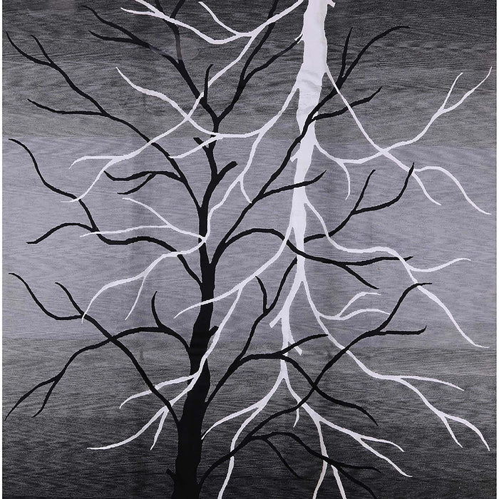 Mid-Century Modern Charcoal Black Oriental Rug, urb564