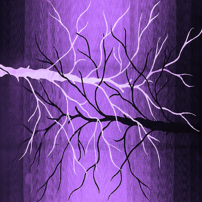 Square Machine Washable Oriental Purple Industrial Area Rugs, wshurb564pur