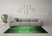 Machine Washable Oriental Emerald Green Industrial Area Rugs in a Living Room,, wshurb564emgrn