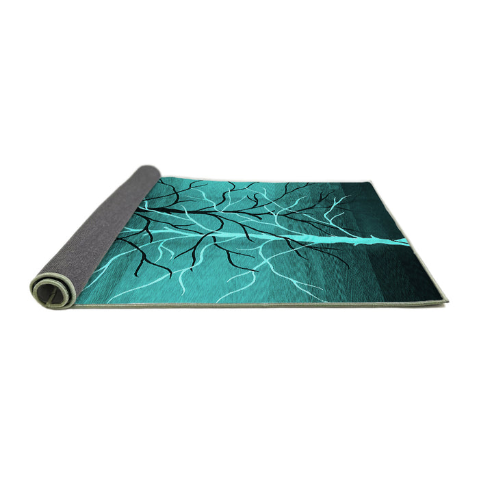 Sideview of Oriental Turquoise Industrial Rug, urb564turq
