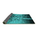 Sideview of Oriental Turquoise Industrial Rug, urb564turq