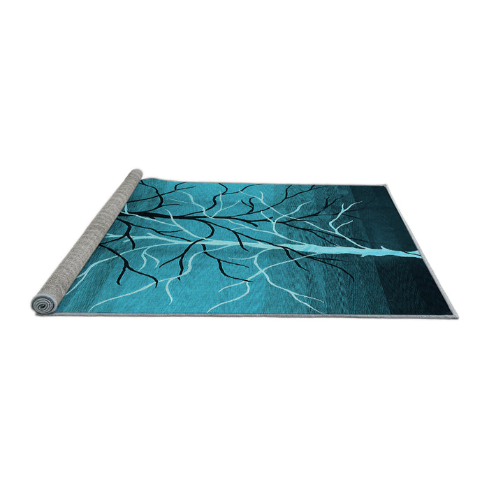 Sideview of Machine Washable Oriental Light Blue Industrial Rug, wshurb564lblu