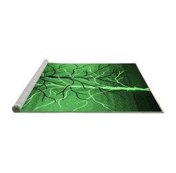 Sideview of Machine Washable Oriental Green Industrial Area Rugs, wshurb564grn