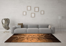 Machine Washable Oriental Orange Industrial Area Rugs in a Living Room, wshurb564org