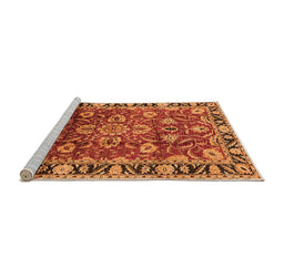 Sideview of Machine Washable Oriental Orange Industrial Area Rugs, wshurb565org