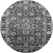 Round Oriental Gray Industrial Rug, urb565gry