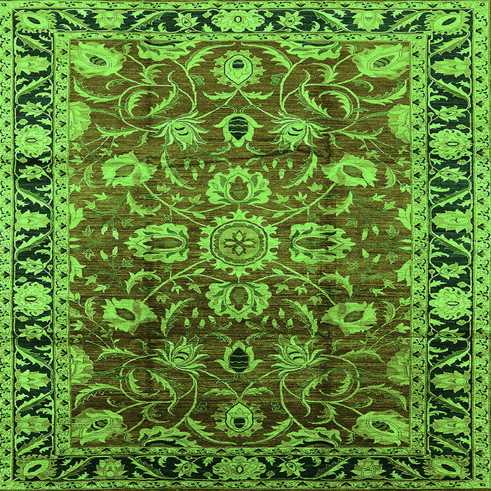 Square Oriental Green Industrial Rug, urb565grn
