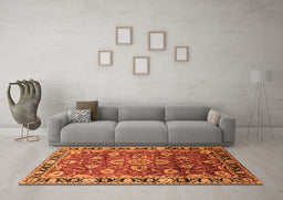 Machine Washable Oriental Orange Industrial Area Rugs in a Living Room, wshurb565org