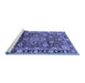 Sideview of Machine Washable Oriental Blue Industrial Rug, wshurb565blu