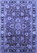 Machine Washable Oriental Blue Industrial Rug, wshurb565blu