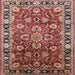 Square Mid-Century Modern Saffron Red Oriental Rug, urb565