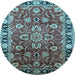 Round Oriental Light Blue Industrial Rug, urb565lblu