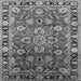 Square Machine Washable Oriental Gray Industrial Rug, wshurb565gry