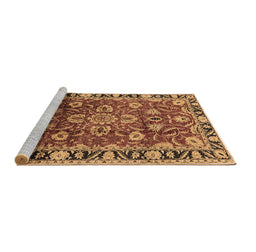 Sideview of Machine Washable Oriental Brown Industrial Rug, wshurb565brn