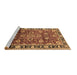 Sideview of Machine Washable Oriental Brown Industrial Rug, wshurb565brn