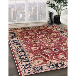 Machine Washable Industrial Modern Saffron Red Rug in a Family Room, wshurb565