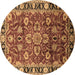 Round Oriental Brown Industrial Rug, urb565brn