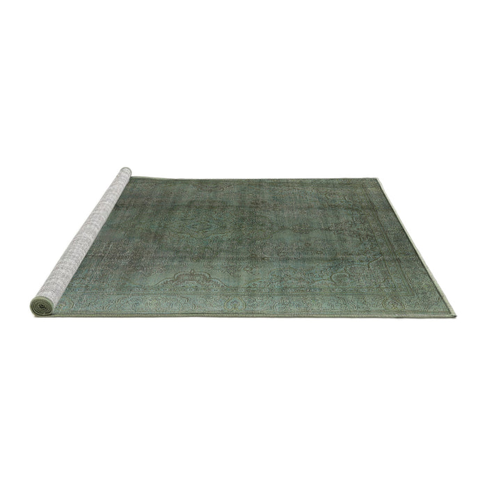 Sideview of Machine Washable Industrial Modern Dark Olive Green Rug, wshurb566