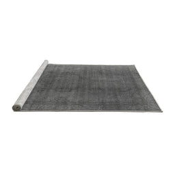 Sideview of Machine Washable Oriental Gray Industrial Rug, wshurb566gry