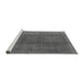 Sideview of Machine Washable Oriental Gray Industrial Rug, wshurb566gry