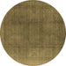 Round Oriental Brown Industrial Rug, urb566brn