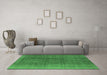 Machine Washable Oriental Emerald Green Industrial Area Rugs in a Living Room,, wshurb566emgrn