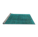 Sideview of Machine Washable Oriental Light Blue Industrial Rug, wshurb566lblu