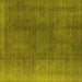 Square Machine Washable Oriental Yellow Industrial Rug, wshurb566yw