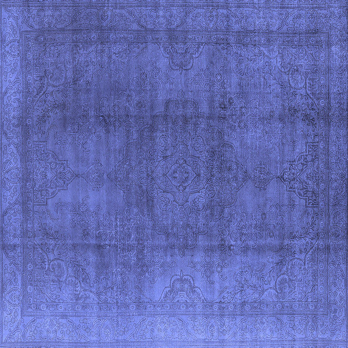 Square Machine Washable Oriental Blue Industrial Rug, wshurb566blu