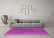 Machine Washable Oriental Pink Industrial Rug in a Living Room, wshurb566pnk