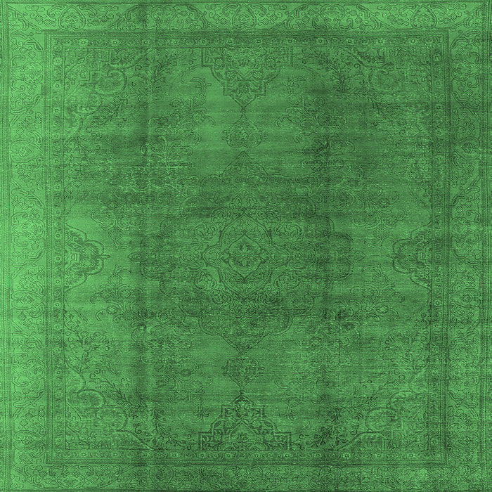 Square Machine Washable Oriental Emerald Green Industrial Area Rugs, wshurb566emgrn