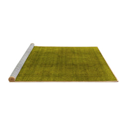 Sideview of Machine Washable Oriental Yellow Industrial Rug, wshurb566yw