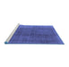 Sideview of Machine Washable Oriental Blue Industrial Rug, wshurb566blu