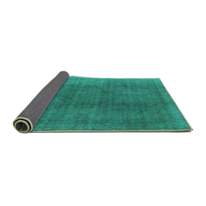 Sideview of Oriental Turquoise Industrial Rug, urb566turq