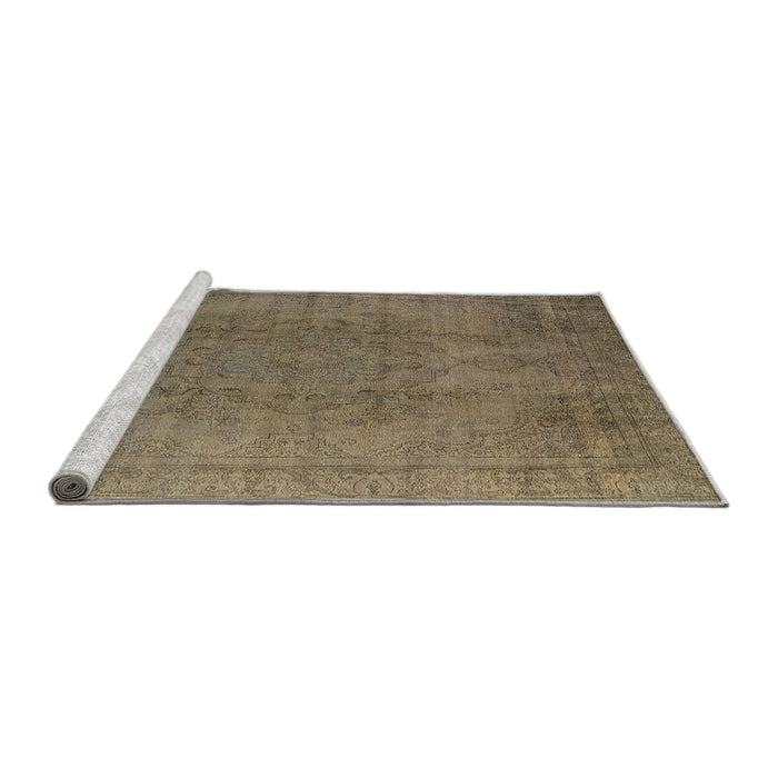 Sideview of Machine Washable Industrial Modern Dark Almond Brown Rug, wshurb567