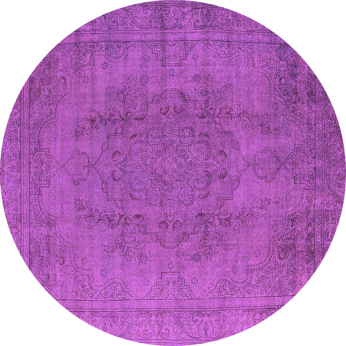Round Oriental Purple Industrial Rug, urb567pur