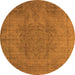 Round Oriental Orange Industrial Rug, urb567org