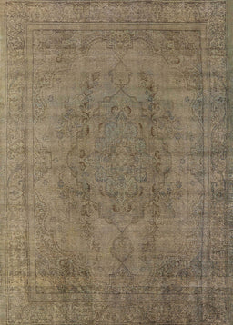 Mid-Century Modern Dark Almond Brown Oriental Rug, urb567