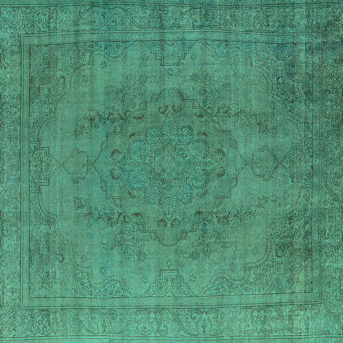 Square Oriental Turquoise Industrial Rug, urb567turq