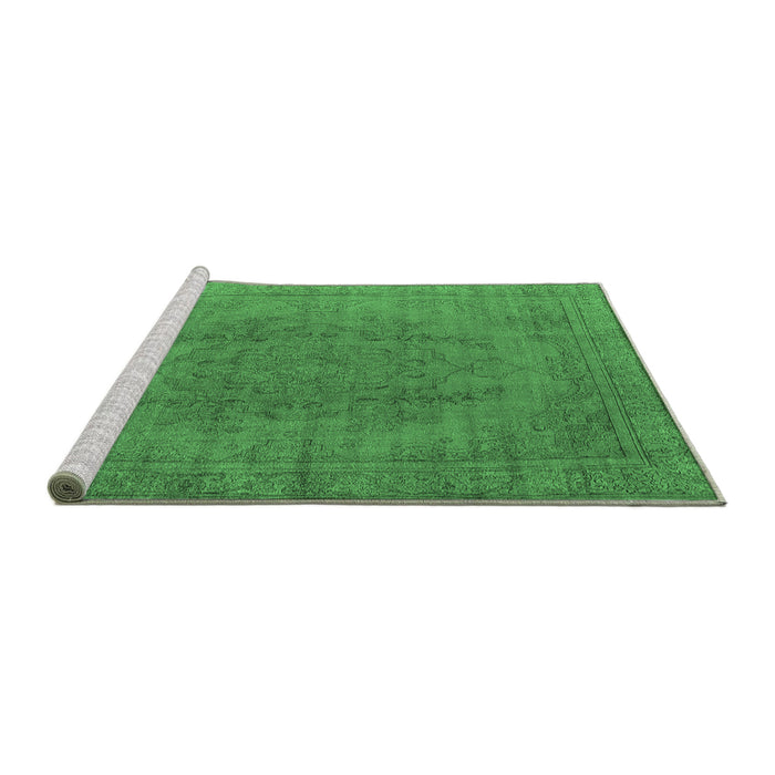Sideview of Machine Washable Oriental Emerald Green Industrial Area Rugs, wshurb567emgrn