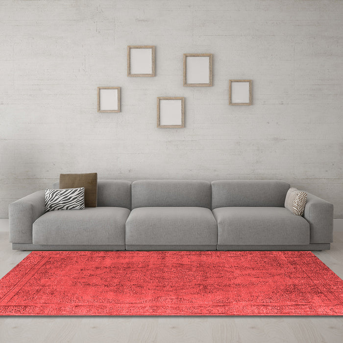Industrial Red Washable Rugs