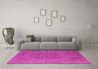 Machine Washable Oriental Pink Industrial Rug, wshurb567pnk