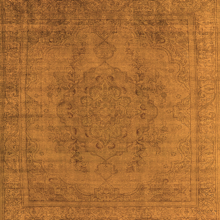 Square Machine Washable Oriental Orange Industrial Area Rugs, wshurb567org