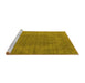 Sideview of Machine Washable Oriental Yellow Industrial Rug, wshurb567yw