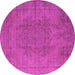 Round Oriental Pink Industrial Rug, urb567pnk