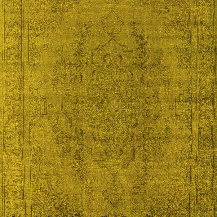 Machine Washable Oriental Yellow Industrial Rug, wshurb567yw