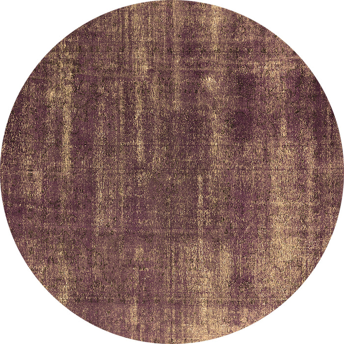 Round Machine Washable Oriental Brown Industrial Rug, wshurb568brn