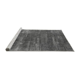 Sideview of Machine Washable Oriental Gray Industrial Rug, wshurb568gry